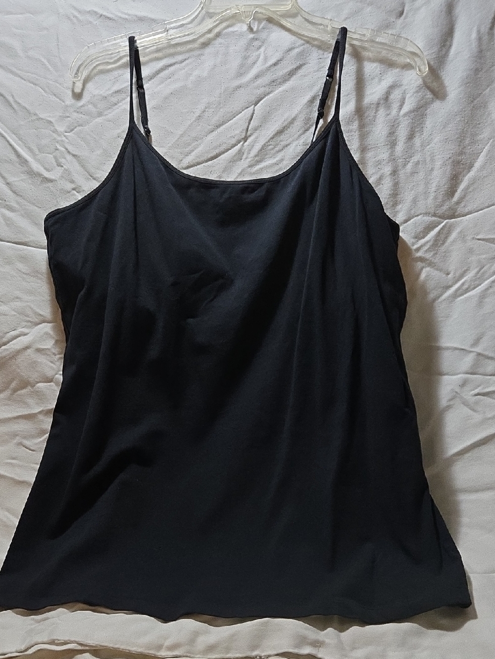 Bay Studio Black Adjustable Strap Cami With Built In Shelf Bra